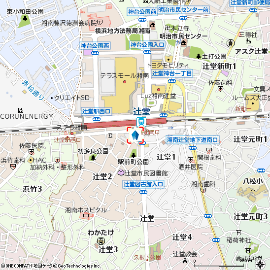辻堂支店付近の地図